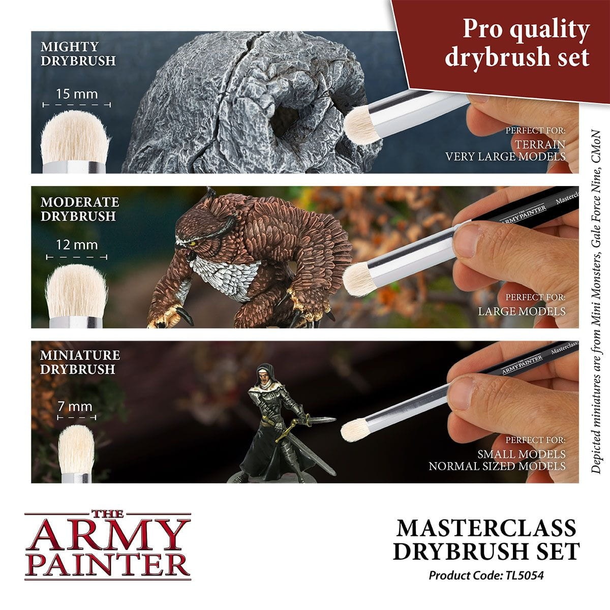 Zdjęcie dodatkowe produktu Masterclass drybrush set (zestaw do techniki suchego pędzla) The Army Painter