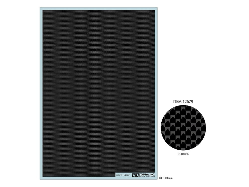 Zdjęcie główne produktu Kalkomania włókna węglowego, carbon (Plain Weave/Fine) Tamiya 12679