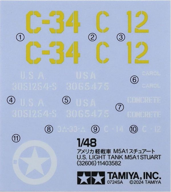 Zdjęcie dodatkowe produktu M5A1 Stuart Amerykański czołg lekki 1:48 Tamiya 32606