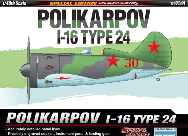Zdjęcie główne produktu Polikarpov I-16 Type 24 Special Edition 1:48 Academy 12314