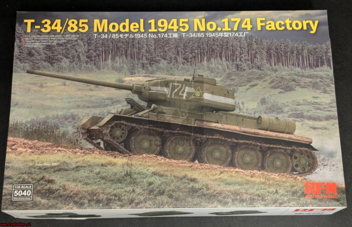 Zdjęcie dodatkowe produktu T-34/85 Model 1944 No.174 Factory 1:35 Rye Field Model 5040