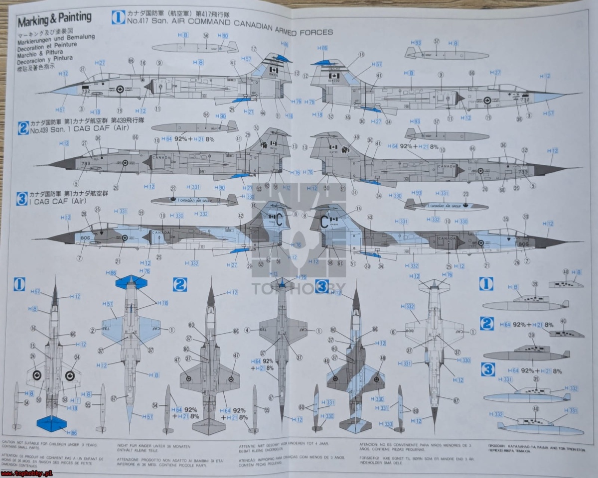 Zdjęcie dodatkowe produktu Lockheed F-104J/CF-104 Starfighter 1:72 Hasegawa D16(01446)