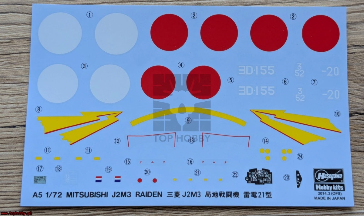 Zdjęcie dodatkowe produktu Mitsubishi J2M3 Raiden Jack 1:72 Hasegawa A5
