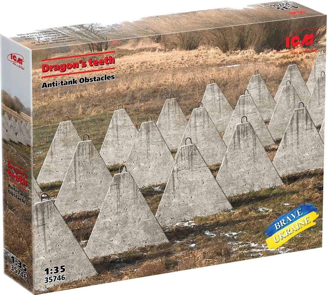 Zdjęcie dodatkowe produktu Zęby smoka - przeszkody przeciwczołgowe 1:35 ICM 35746