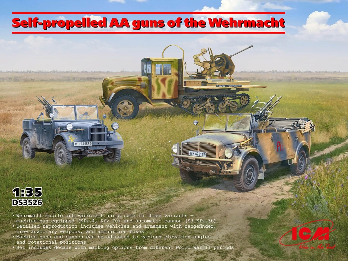 Zdjęcie główne produktu Samobieżne pojazdy przeciwlotnicze Wehrmachtu 1:35 ICM DS3526