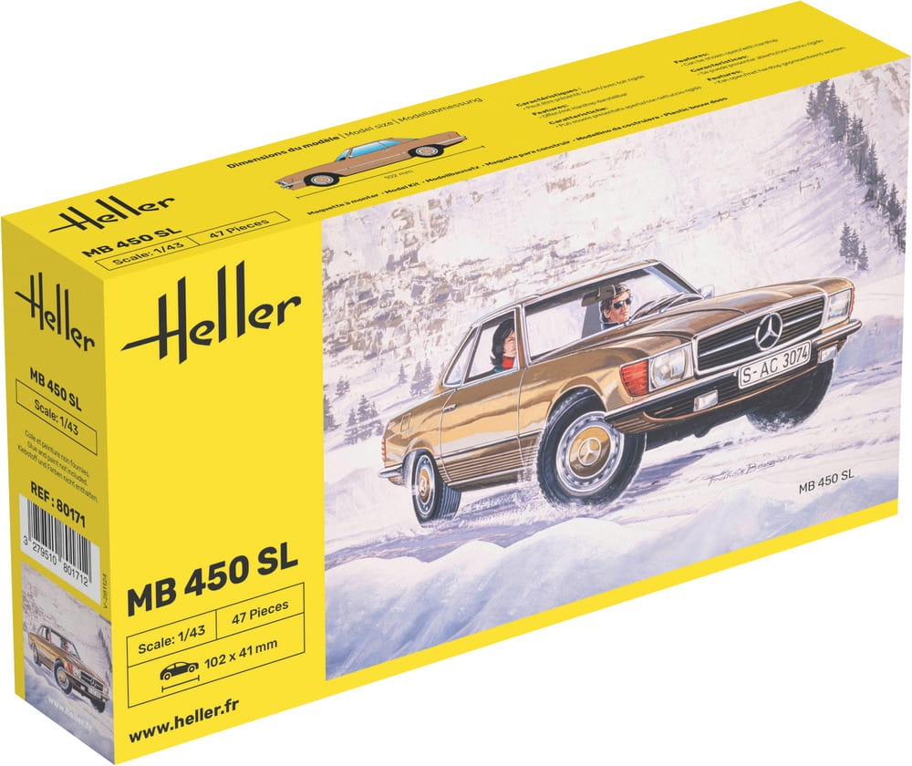 Zdjęcie główne produktu Mercedes-Benz 450SL 1:43 Heller 80171