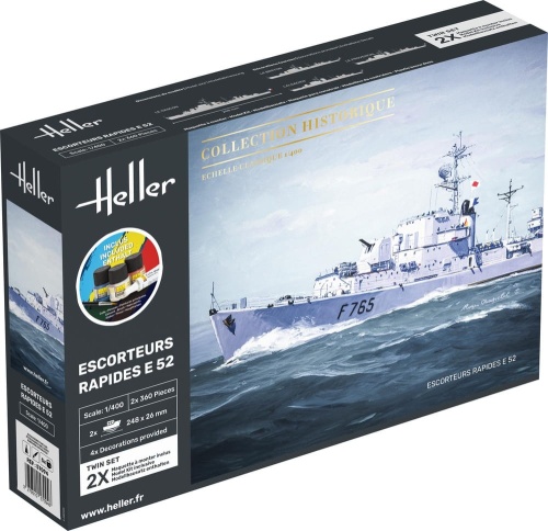 Escorteurs Rapides E 52 STARTER KIT (with paint, glue and brush) 1:400 Heller 57094
