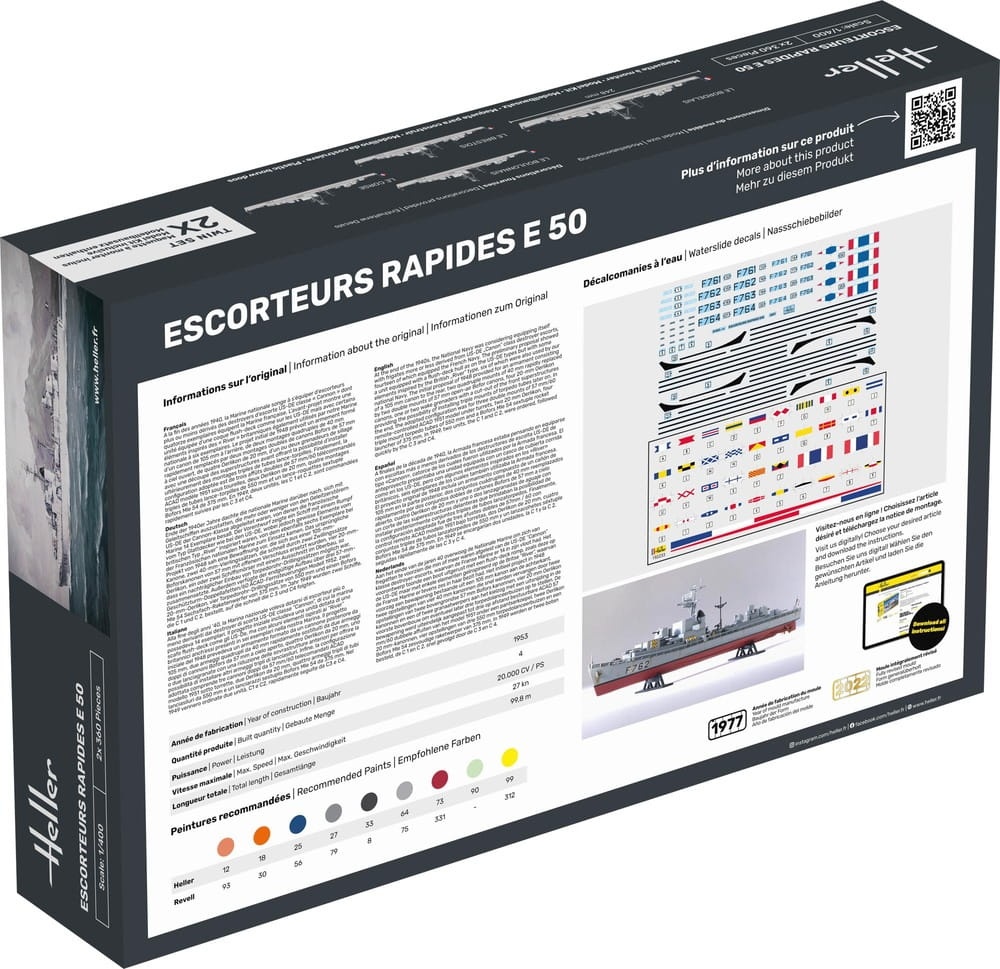 Zdjęcie dodatkowe produktu Escorteurs Rapides E 50 1:400 Heller 81093