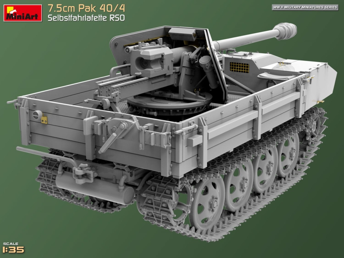 Zdjęcie dodatkowe produktu 7,5cm PaK 40/4 auf gep. Selbstfahrlafette RSO 1:35 MiniArt 35483