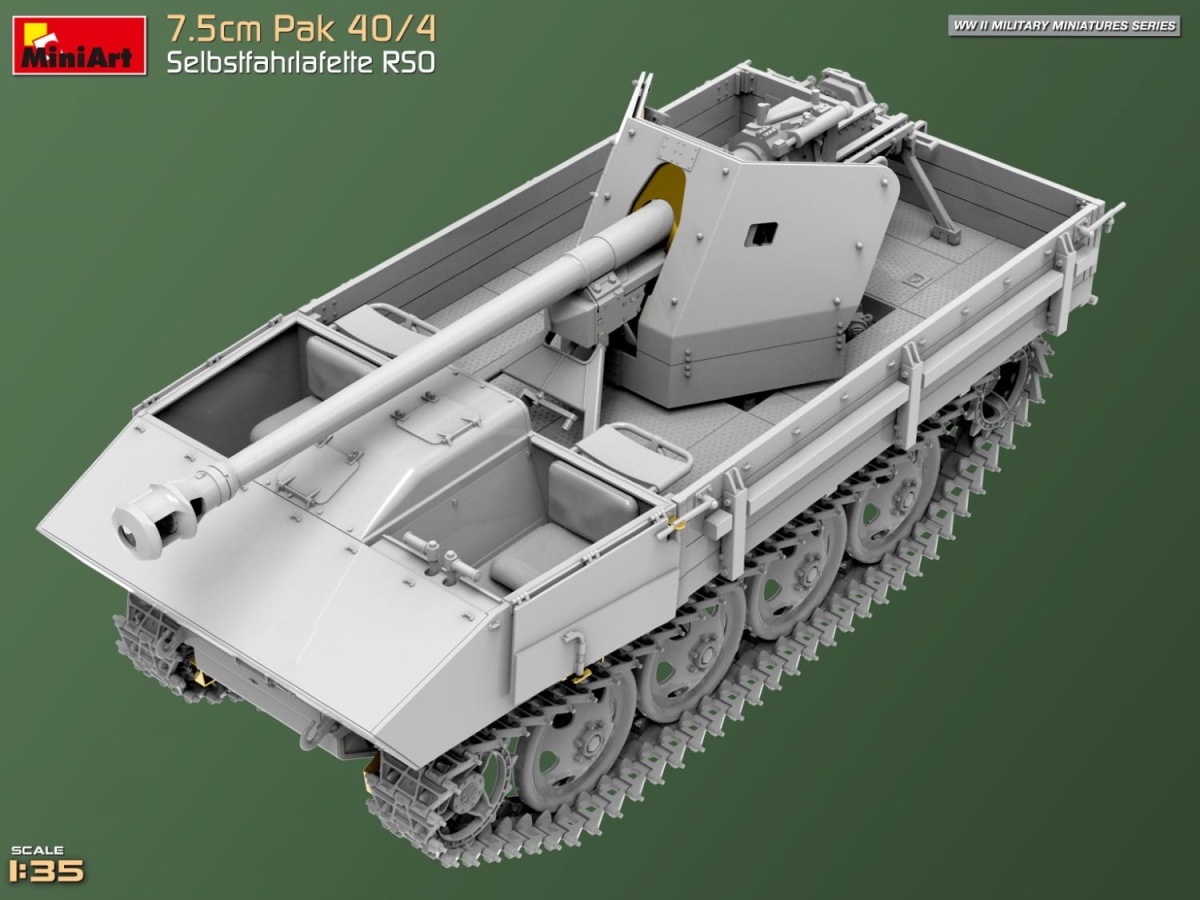 Zdjęcie dodatkowe produktu 7,5cm PaK 40/4 auf gep. Selbstfahrlafette RSO 1:35 MiniArt 35483