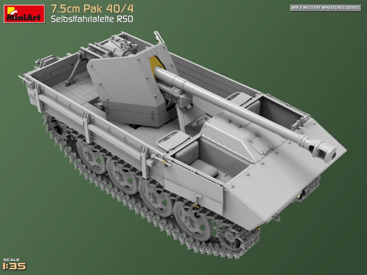 Zdjęcie dodatkowe produktu 7,5cm PaK 40/4 auf gep. Selbstfahrlafette RSO 1:35 MiniArt 35483