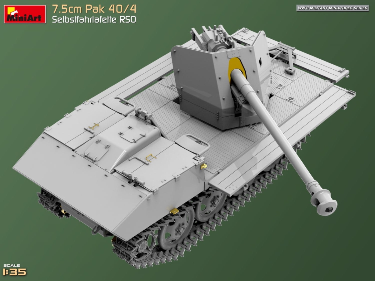 Zdjęcie dodatkowe produktu 7,5cm PaK 40/4 auf gep. Selbstfahrlafette RSO 1:35 MiniArt 35483
