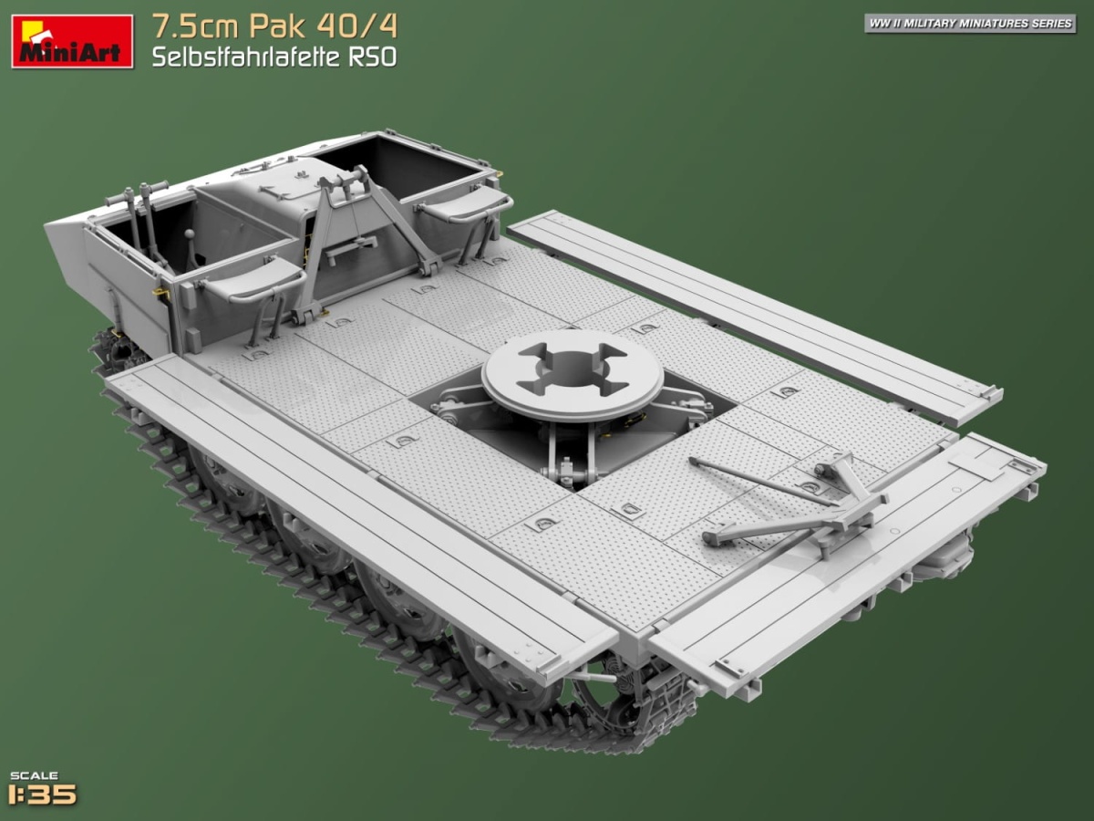 Zdjęcie dodatkowe produktu 7,5cm PaK 40/4 auf gep. Selbstfahrlafette RSO 1:35 MiniArt 35483