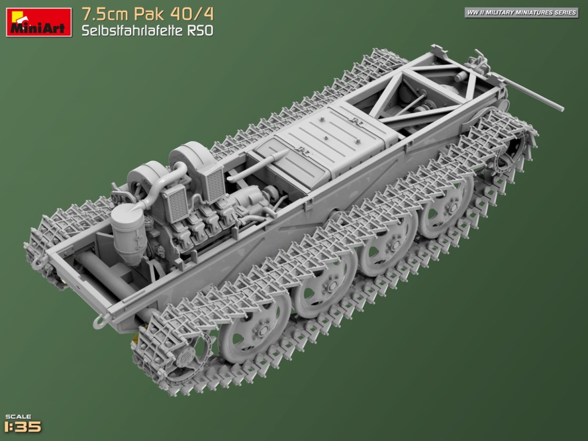 Zdjęcie dodatkowe produktu 7,5cm PaK 40/4 auf gep. Selbstfahrlafette RSO 1:35 MiniArt 35483