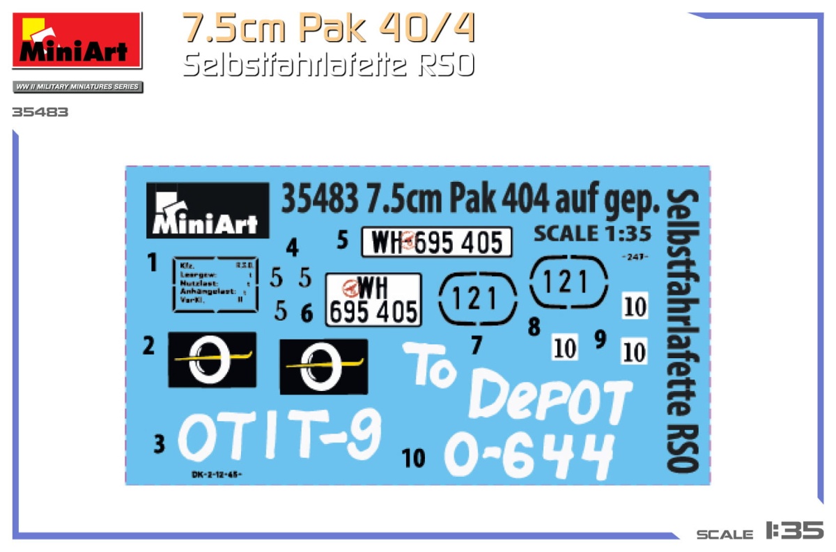 Zdjęcie dodatkowe produktu 7,5cm PaK 40/4 auf gep. Selbstfahrlafette RSO 1:35 MiniArt 35483