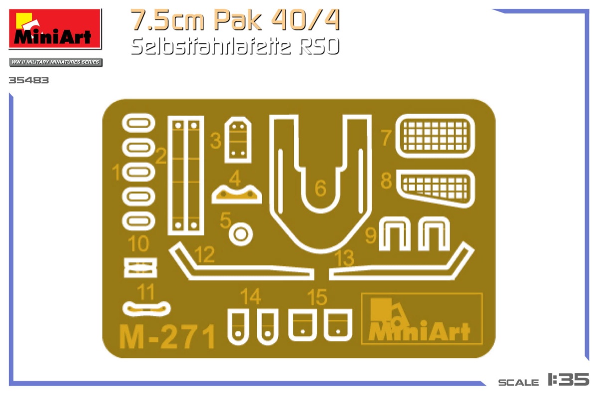 Zdjęcie dodatkowe produktu 7,5cm PaK 40/4 auf gep. Selbstfahrlafette RSO 1:35 MiniArt 35483