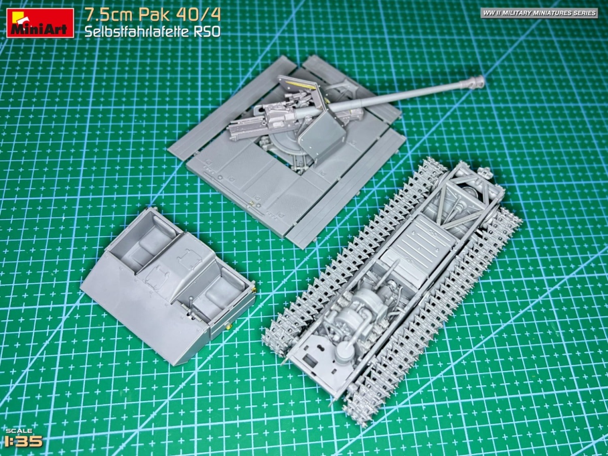 Zdjęcie dodatkowe produktu 7,5cm PaK 40/4 auf gep. Selbstfahrlafette RSO 1:35 MiniArt 35483
