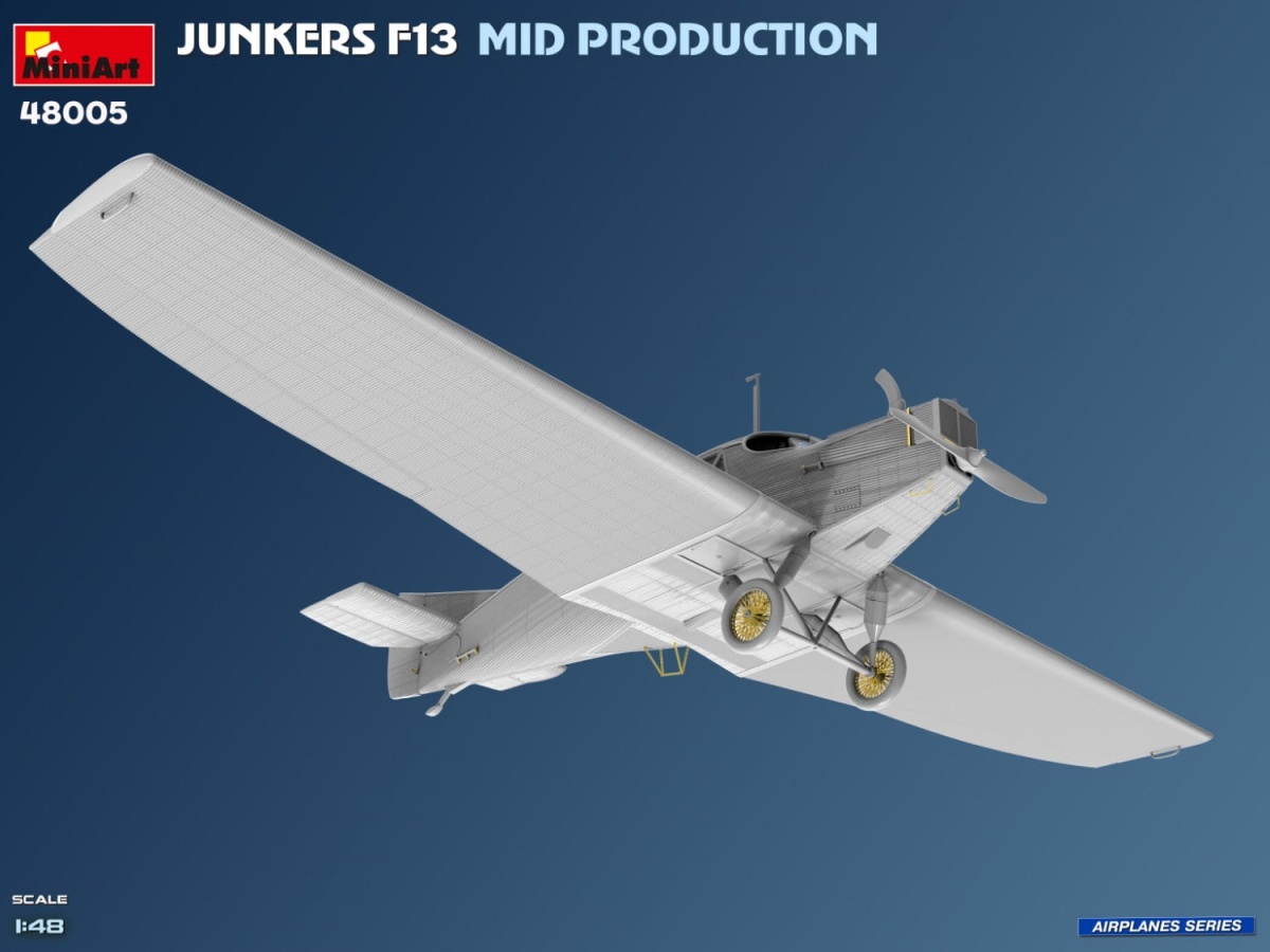 Zdjęcie dodatkowe produktu Junkers F13. Mid Prod. German, Polish, Swiss Service 1:48 MiniArt 48005