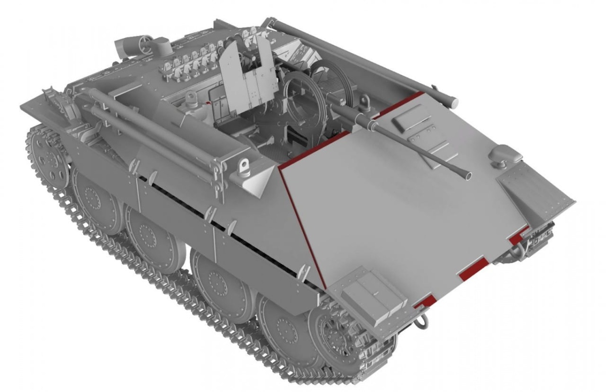 Zdjęcie dodatkowe produktu German Bergepanzer Hetzer with 2cm Flak Late 1:35 Thunder Models 35105