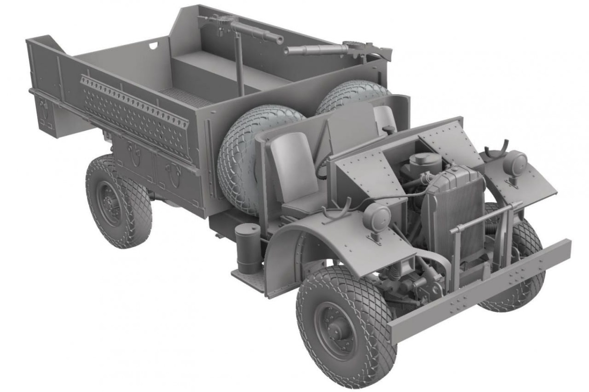 Zdjęcie dodatkowe produktu LRDG F30 Patrol Truck with Offset Rear Bed Limited Bonus Edition 1:35 Thunder Models 35311