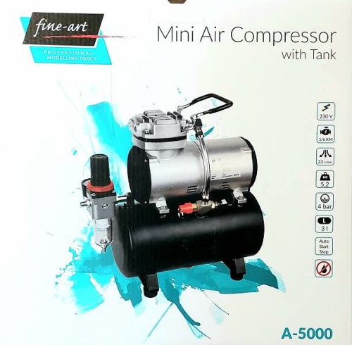 Fine Art 5000A airbrush compressor with tank