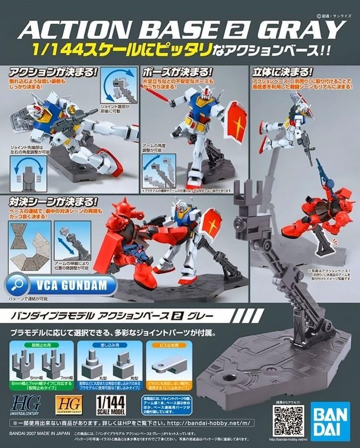 Zdjęcie dodatkowe produktu Podstawka Gunpla Action Base 2 Gray Gundam (HG 1:144)