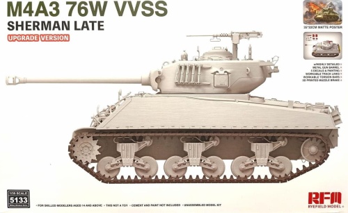 M4a3 76w vvss sherman late upgrade version 1:35 rye field model 5133