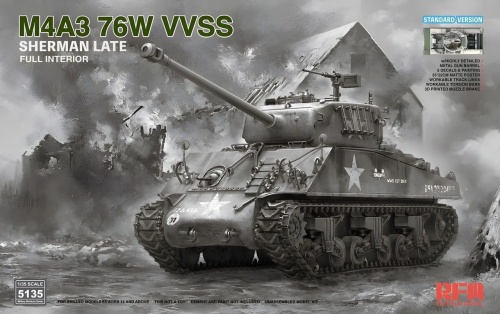 M4A3 76W VVSS SHERMAN LATE STANDARD VERSION FULL INTERIOR 1:35 REGS FIELD Model 5135