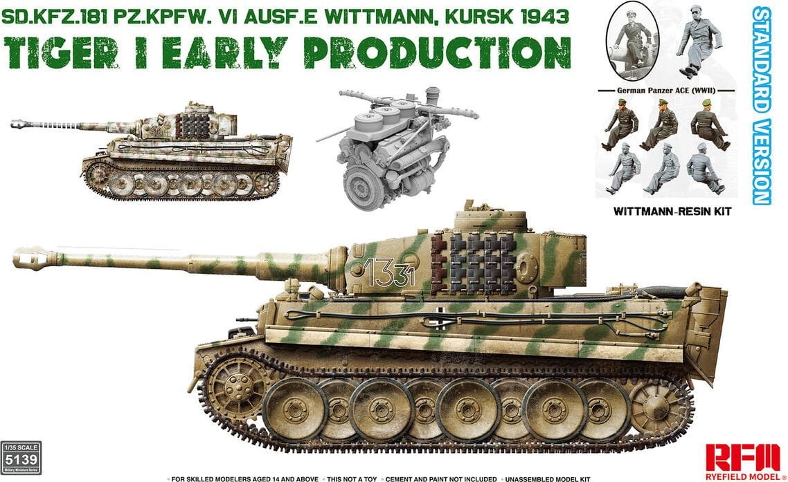 Zdjęcie główne produktu Tiger I Early Production Wittmann Kursk 1943 Standard Version 1:35 Rye Field Model 5139