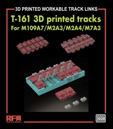 Type T-161 moving tracks for M109A7/M2A3/M2A4/M7A3 (3D printed) 1:35 Rye Field Model 3028