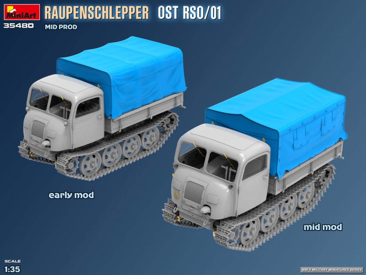 Zdjęcie dodatkowe produktu Raupenschlepper Ost Rso/01. Mid Prod 1:35 MiniArt 35480