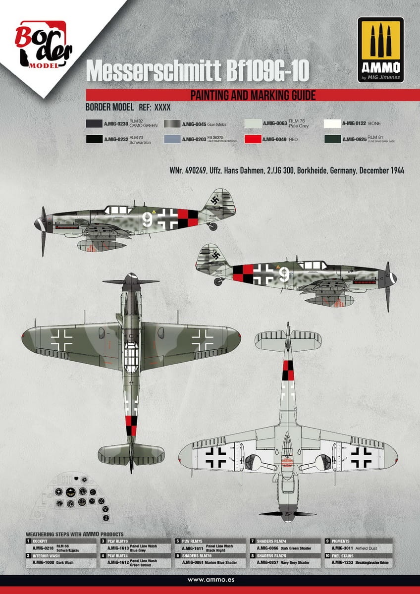 Zdjęcie dodatkowe produktu Bf 109 G-10 w/ WGr.21 and Full Engine and Weapon Interior 1:35 Border Model BF013