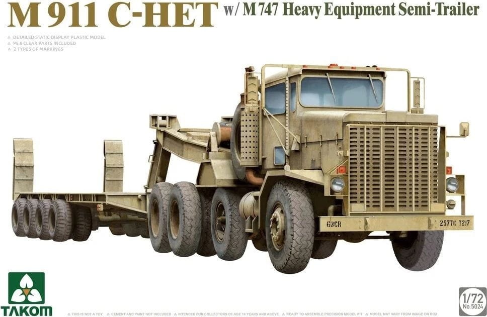 Zdjęcie główne produktu M911 C-HET z naczepą do ciężkiego sprzętu M747 1:72 Takom 5024