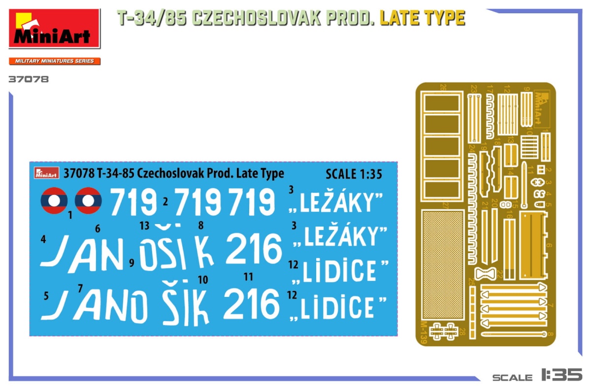 Zdjęcie dodatkowe produktu T-34-85 Czechoslovak Prod. Late Type 1:35 MiniArt 37078