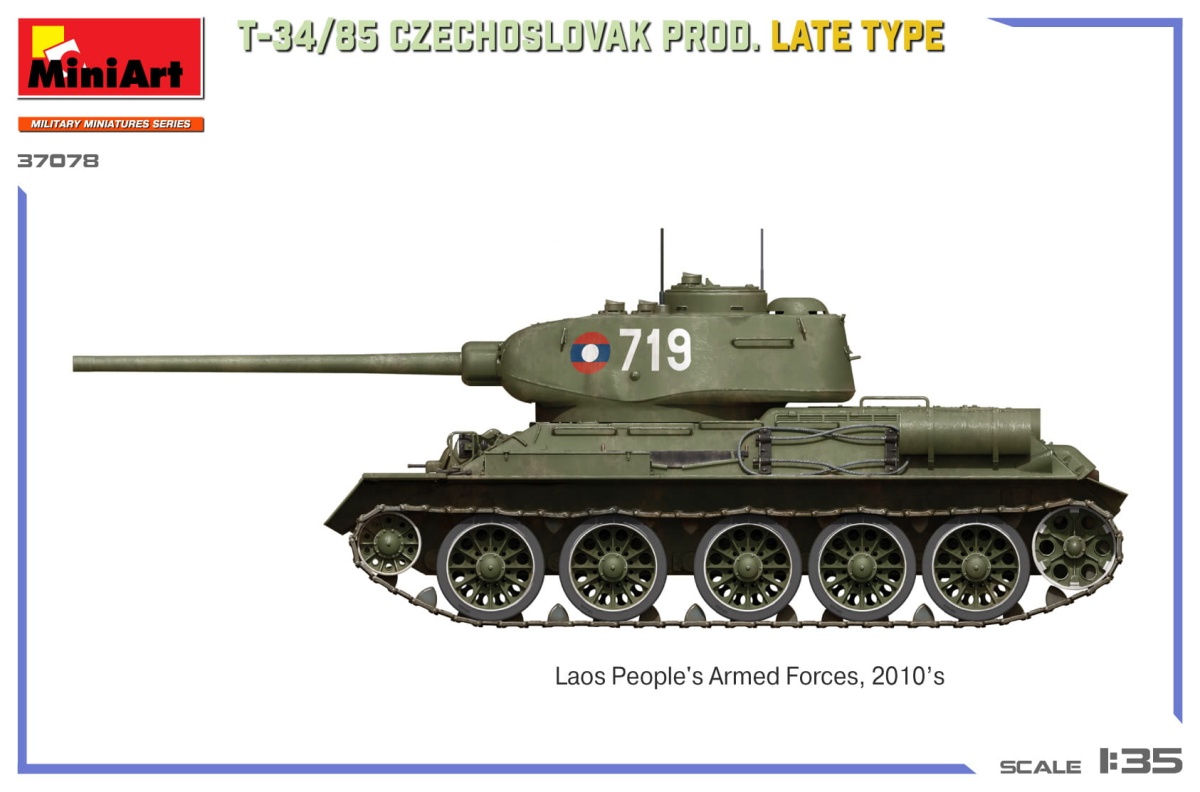 Zdjęcie dodatkowe produktu T-34-85 Czechoslovak Prod. Late Type 1:35 MiniArt 37078