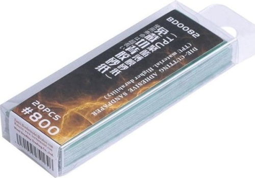 Self-adhesive sandpaper 800 - 20 pieces (TPU - higher strength) Border Model BD0082