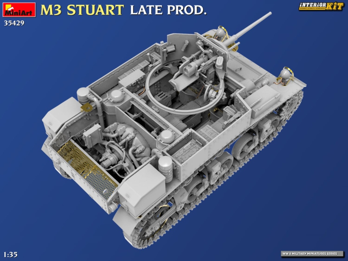 Zdjęcie dodatkowe produktu M3 Stuart Late Prod. Interior Kit 1:35 MiniArt 35429