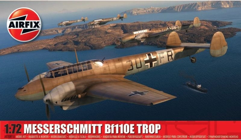 Zdjęcie główne produktu Messerschmitt Bf 110E Trop 1:72 Airfix 03081A
