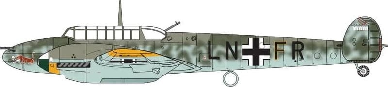 Zdjęcie dodatkowe produktu Messerschmitt Bf 110E Trop 1:72 Airfix 03081A