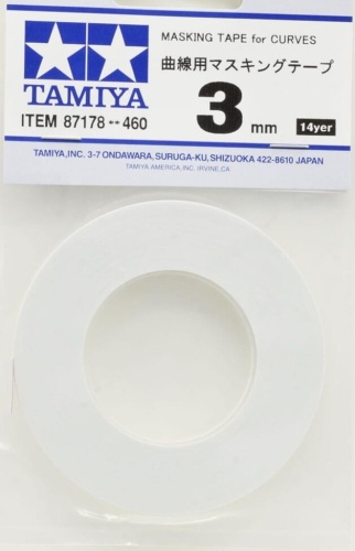 Masking Tape 3mm for Curves 3mm Tamiya 87178