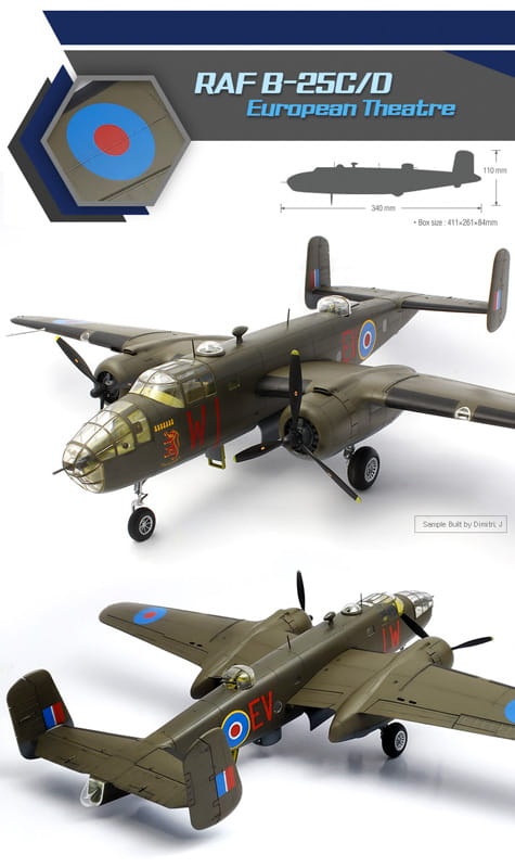 Zdjęcie dodatkowe produktu RAF B-25C/D European Theatre 1:48 Academy 12339