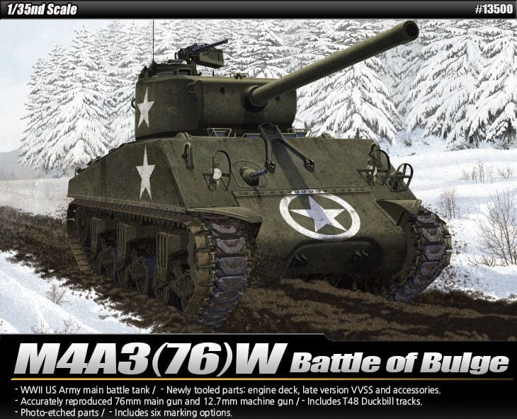 Zdjęcie dodatkowe produktu M4A3 (76)W US Army Battle of Bulge 1:35 Academy 13500