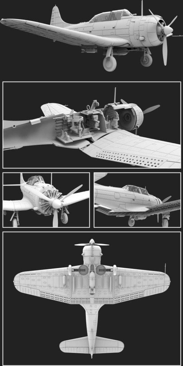 Zdjęcie dodatkowe produktu SBD-2 Dauntless (Upgrade Edition) 1:72 Flyhawk 6002