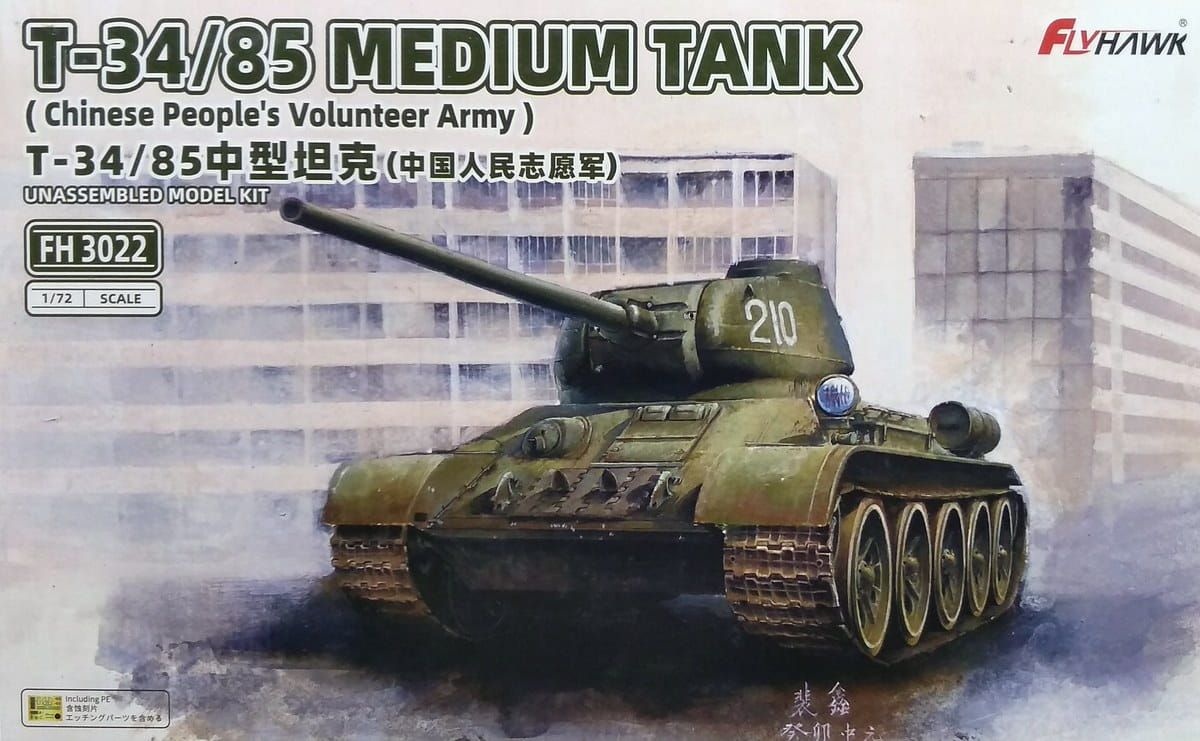 Zdjęcie główne produktu T34/85 Medium Tank (Chinese People Volunteer Army) 1:72 Flyhawk 3022