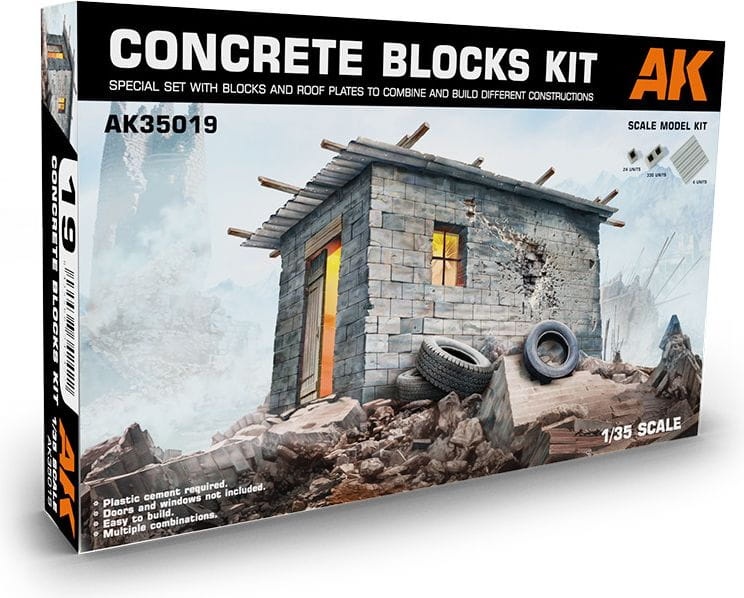 Zdjęcie główne produktu Concrete Blocks Kit 1:35 AK Interactive 35019