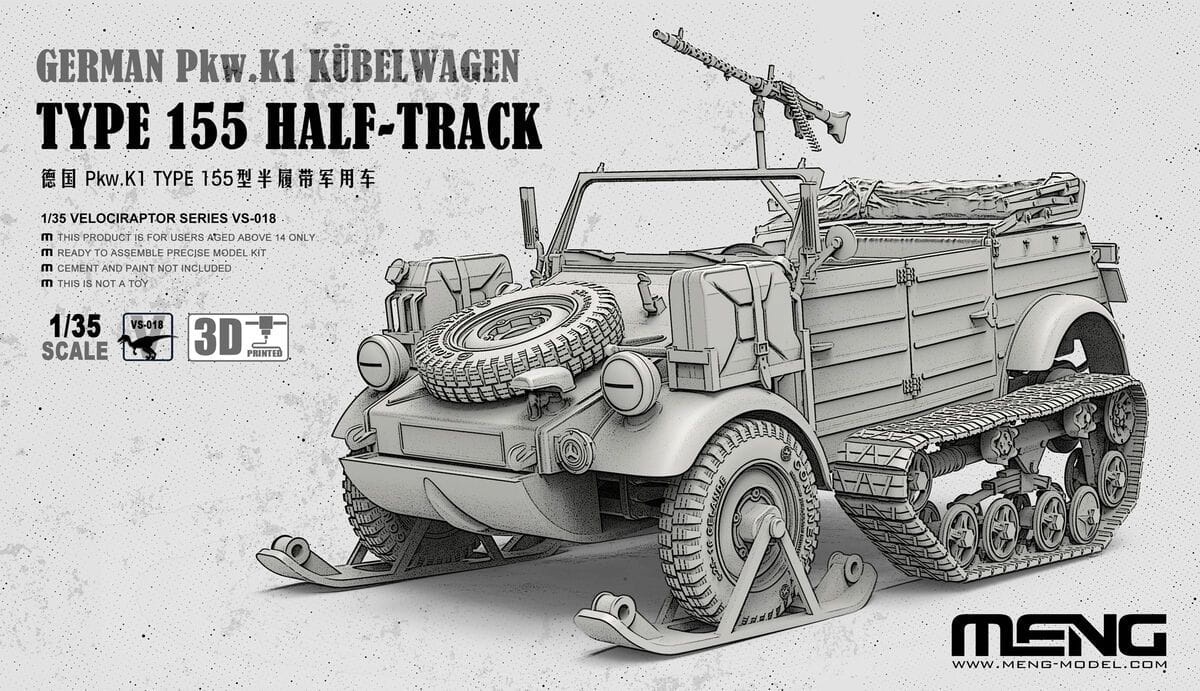 Zdjęcie główne produktu German Pkw.K1 Kubelwagen Type 155 Half-Track 1:35 Meng VS018