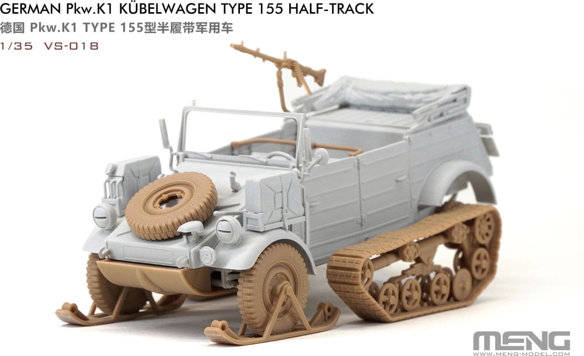 Zdjęcie dodatkowe produktu German Pkw.K1 Kubelwagen Type 155 Half-Track 1:35 Meng VS018