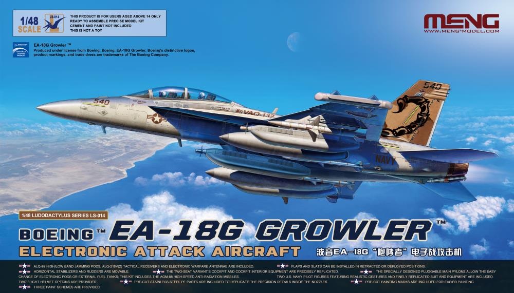 Zdjęcie główne produktu Boeing EA-18G Growler Electronic Attack Aircraft 1:48 Meng LS014