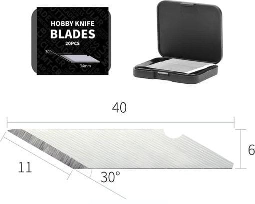Zdjęcie główne produktu Ostrza do noża hobbystycznego AT-DK01 (20 sztuk) DSPIAE DK-B01
