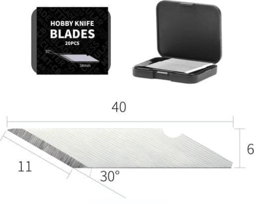 Hobby knife blades AT-DK01 (20 pieces) DSPIAE DK-B01